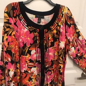 Beautiful~colorful~professional Women’s lightweight cardigan Woman’s sz 3X🩷🖤🧡